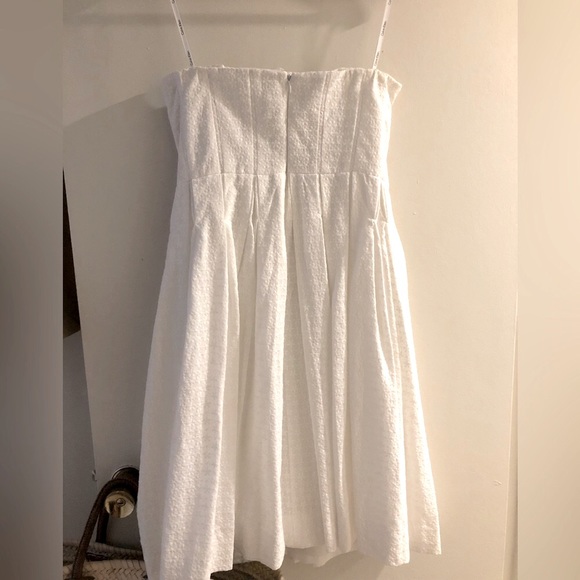 NWOT Calvin Klein white textured fabric strapless dress - Picture 2 of 5